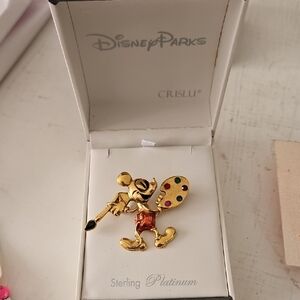 Crislu Mickey Mouse Gold Artist Pin
